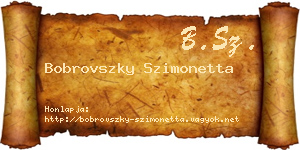 Bobrovszky Szimonetta névjegykártya